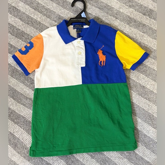 Polo by Ralph Lauren Big Pony Color-Blocked Polo Shirt And Shorts Set Boys Sz. 6 - Picture 2 of 8